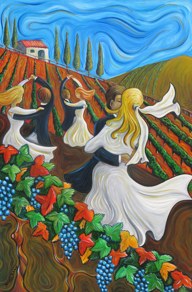Wedding dance in the vines