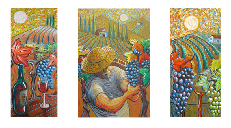 Vineyard harvest triptych #4