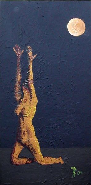 Figure with moon